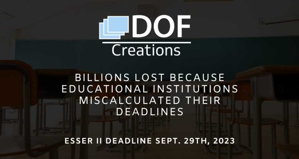 Funding in Education (ESSER II Deadline Sept. 30th, 2023)
